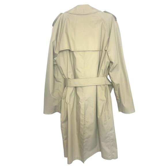 London Fog Trench Coat 40R Mens Tan Vintage Iconic Double Breasted Zip Lining - Picture 2 of 15